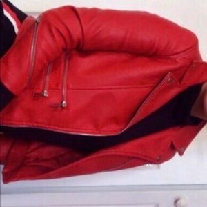 ZARA RED LEATHER JACKET